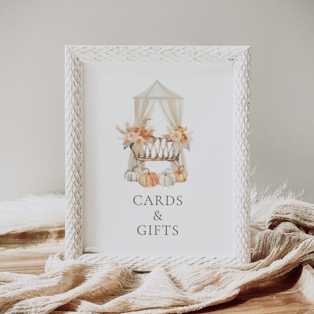 Boho Fall Floral Baby Shower Cards and Gifts Sign (Creator Uploaded)