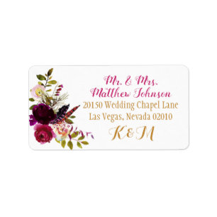 Boho Fall Floral Bouquet Wedding Label
