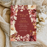 Boho Fall Floral Gold Cream Scarlet Bridal Shower