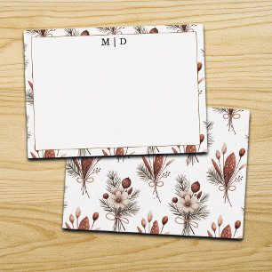 Boho Fall Floral Monogramm  Card