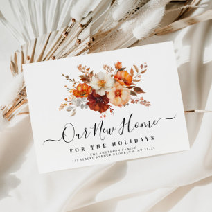 Boho fall floral New address Postcard