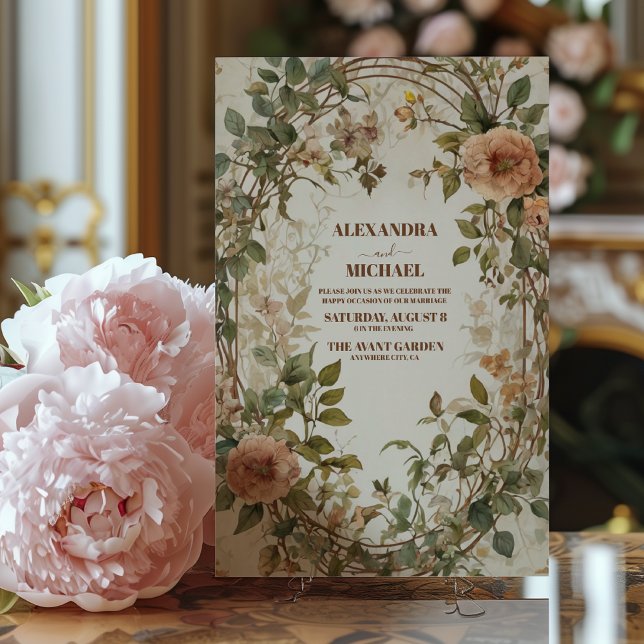 Boho Fall Floral Photo Wedding  Invitation (Creator Uploaded)