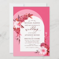 Boho Fall Floral Pink Arch Photo Wedding