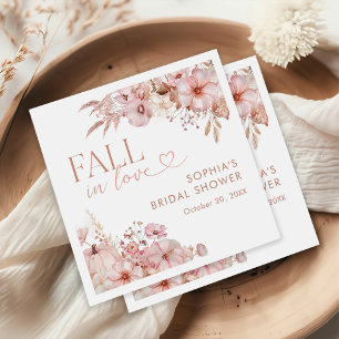 Boho Fall Floral Pumpkin Bridal Shower Napkin