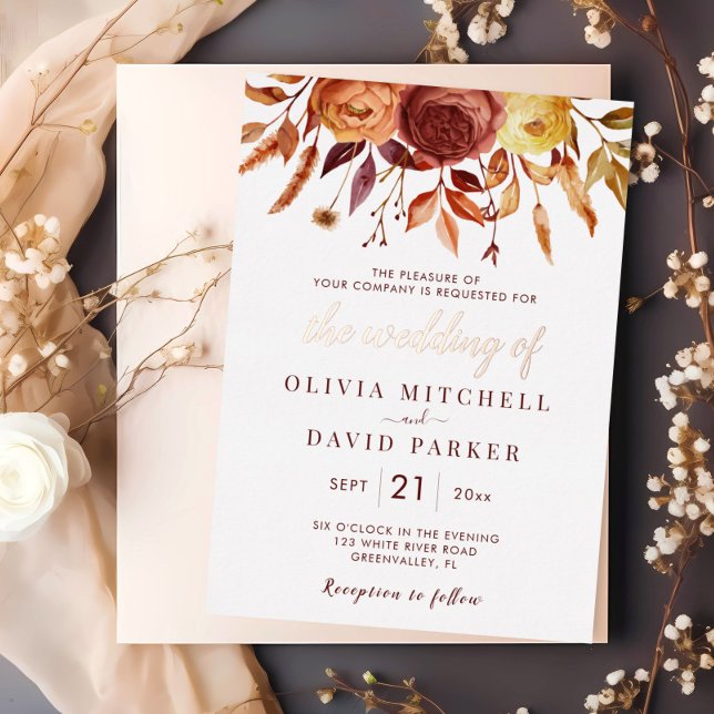 Boho Fall Floral Rustic Flowers Foliage Wedding (Creator Uploaded)