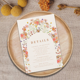 Boho Fall Floral Terracotta Wedding details  Enclosure Card