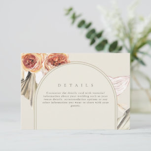 Boho Fall Floral Wedding Digital Details Invitation