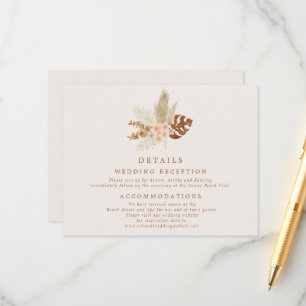 Boho Fall Flowers Wedding Details Enclosure Card