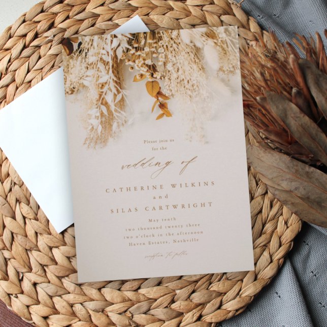 Boho Fall Flowers Wedding Invitation (Creator Uploaded)