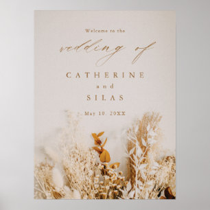 Boho Fall Flowers Wedding Welcome Sign