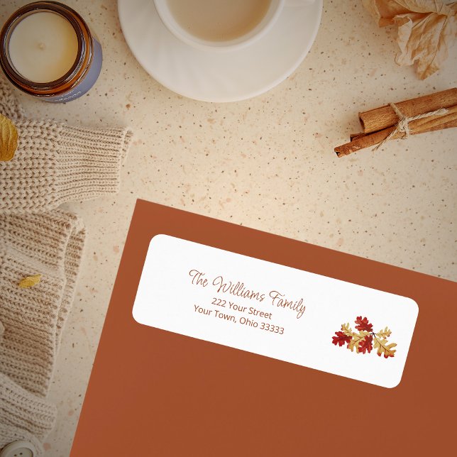 Boho Fall Foliage Elegant Return Address  (Creator Uploaded)