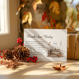Boho Fall Ghost Baby Shower Books for Baby Enclosure Card