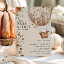 Boho Fall Ghost Wildflower Halloween Baby Shower