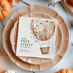 Boho Fall Ghost Wildflower Halloween Baby Shower Napkin