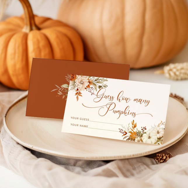 Boho fall guess how many pumpkins enclosure card (Creator Uploaded)