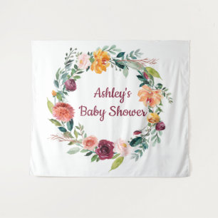 Boho Fall in Love Chic Autumn Baby Shower Backdrop Tapestry