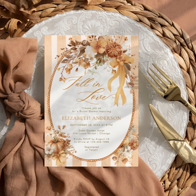 Boho Fall in Love Floral Bridal Shower Invitation (Creator Uploaded)