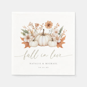 Boho Fall in Love Pumpkin Wedding Napkin