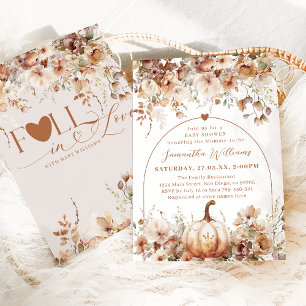 Boho Fall in love Wildflower Baby Shower Invitation