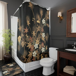 Boho Fall Japanese Shower Curtain