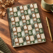 Boho Fall Leaves Sage Earthy Brown Pattern
