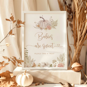 Boho fall little pumpkin Babies are sweet Poster