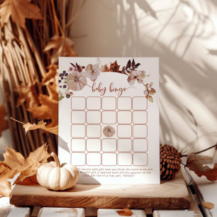 Boho fall Little pumpkin floral baby bingo game