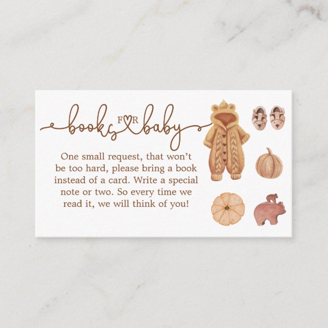 Boho Fall Minimalist Modern Neutral Baby Shower Enclosure Card (Front)