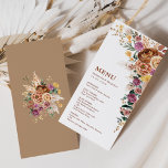 Boho Fall Pampas Floral Wedding Menu Cards<br><div class="desc">These beautiful boho-inspired menu card will add a perfect touch to your wedding / special occasion. The elegant design features rustic watercolor flowers,  pampas grass,  and lush tropical greenery complimented with modern typography.</div>