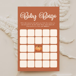 Boho Fall Pumpkin Baby Shower Bingo Game