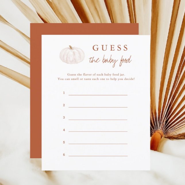 Boho Fall Pumpkin Baby Shower Guess The Baby Food (Creator Uploaded)