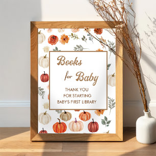 Boho Fall Pumpkin Books For Baby Poster
