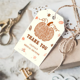 Boho Fall Pumpkin Bridal Shower Favour Thank You Gift Tags