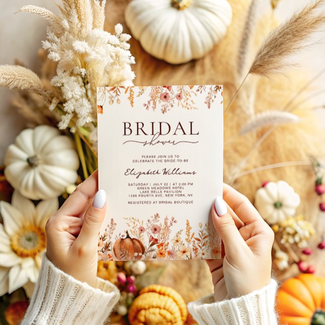 Boho Fall Pumpkin Bridal Shower Invitation (Creator Uploaded)