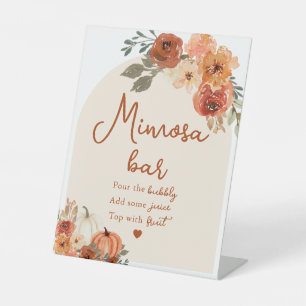 Boho Fall Pumpkin Bridal Shower Mimosa Bar Sign
