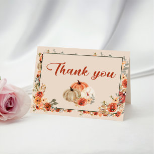 Boho Fall Pumpkin Bridal Shower Thank You Card