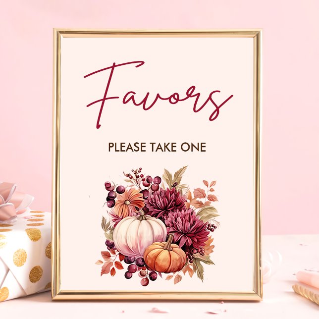 Boho Fall Pumpkin Favours Baby Shower  Poster (Creator Uploaded)