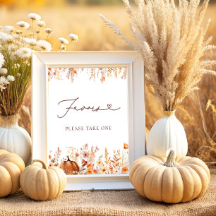 Boho Fall Pumpkin Favours Please Take One Poster