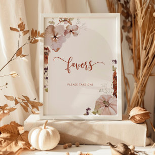 Boho fall pumpkin Favours please take Poster