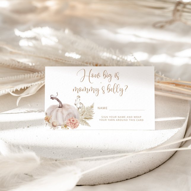 Boho fall pumpkin how big mummy's belly enclosure  card (Creator Uploaded)