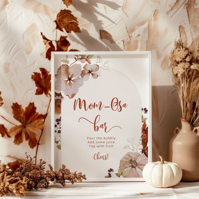 Boho fall pumpkin mom-osa bar  poster (Creator Uploaded)