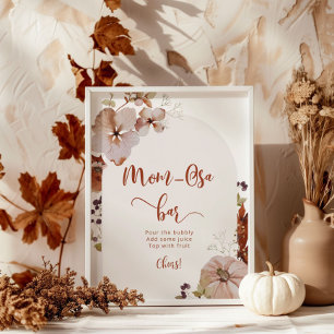 Boho fall pumpkin mum-osa bar poster