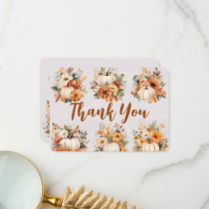 Boho Fall Pumpkin Thank You Card
