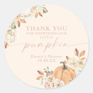Boho Fall Pumpkin Thank You Favor Sticker
