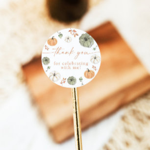 Boho Fall Pumpkin Thank You Favor Sticker