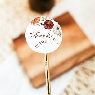 Boho Fall Pumpkin Thank You Favor Sticker