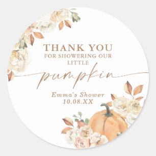 Boho Fall Pumpkin Thank You Favor Sticker