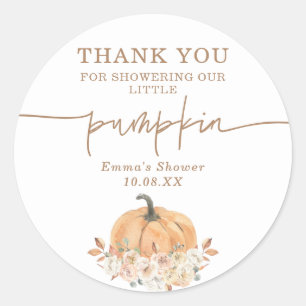 Boho Fall Pumpkin Thank You Favour Sticker