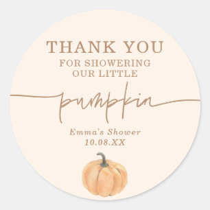 Boho Fall Pumpkin Thank You Favour Sticker