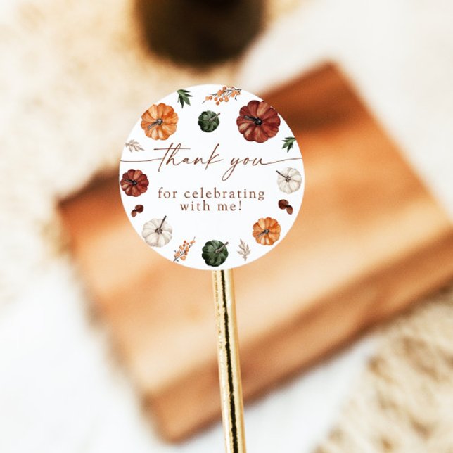 Boho Fall Pumpkin Thank You Favour Sticker (Creator Uploaded)